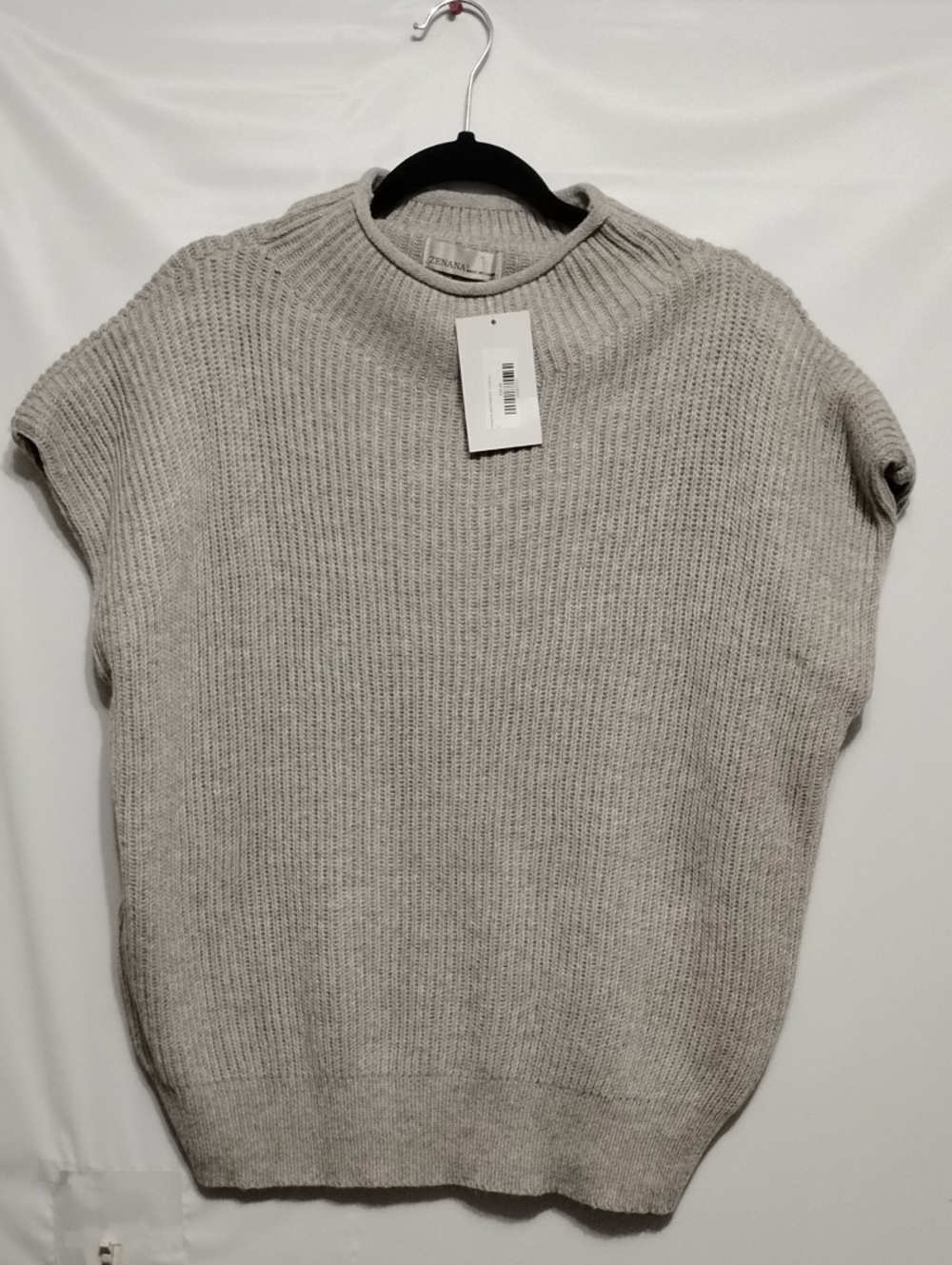 Zenana‎ Outfitters Light Gray Ribbed Knit Loose Boho Vest